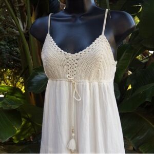 American Eagle Outfitters Cream Maxi Dress